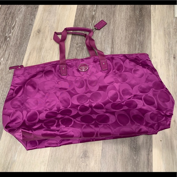 Coach Handbags - Authentic Coach signature weekender travel bag